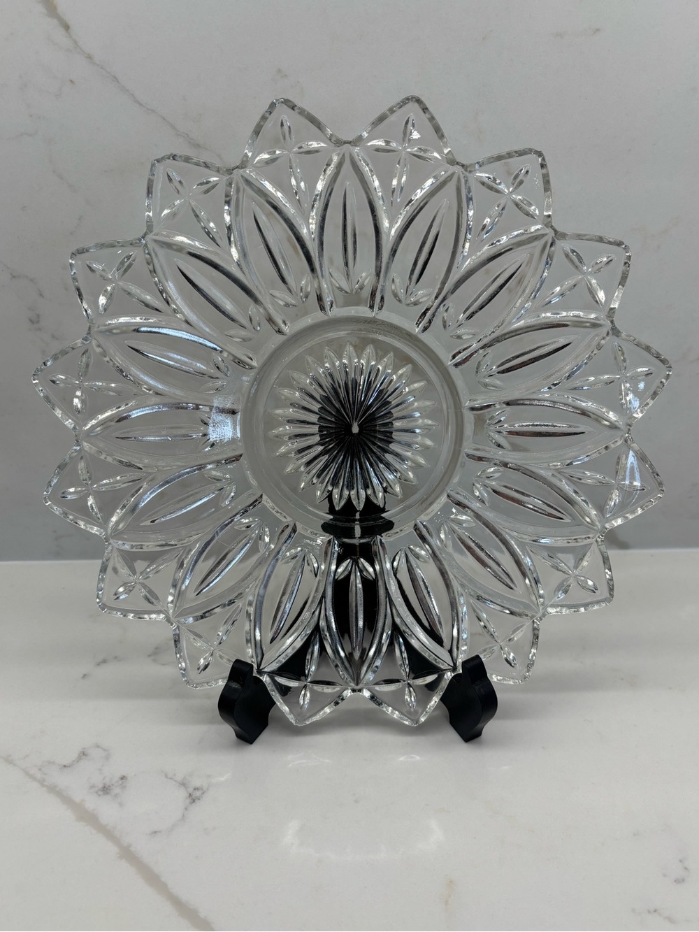 Vintage Petal Clear Federal Glass Serving Plate 1960s